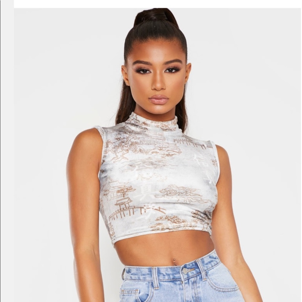 Renaissance printed velvet top